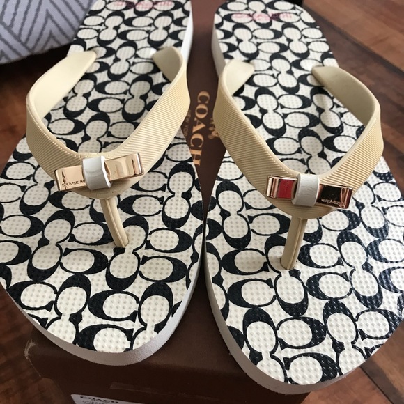 Coach Shoes - Coach Flip Flops - White